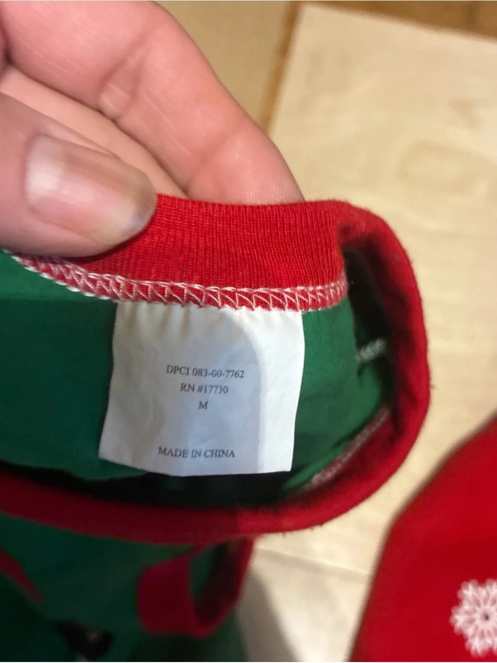 Green elf dog One-Piece Bodysuit with Festive Red Trim qty 3 size medium